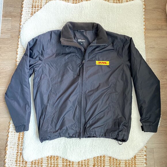 Port Authority Black Pile-Lined Jacket - DHL Embroidery - Size L - Picture 1 of 14